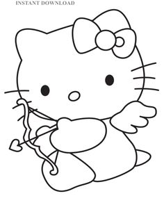 the hello kitty coloring page is shown