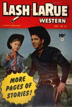 a magazine cover with a cowboy and a young boy