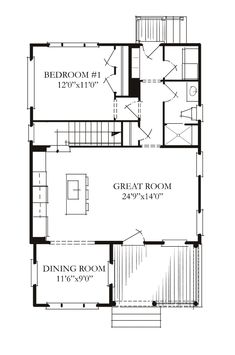 the second floor plan for a two story home