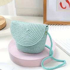 Cute New Straw Beach Bag, Perfect For Summer Straw Beach Bag, Beach Bag, Kids Accessories, Straw, Kids Shop, Yarn, Blue, Color