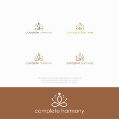 the logo for complete harmony, a company that provides yoga and meditations to people in need