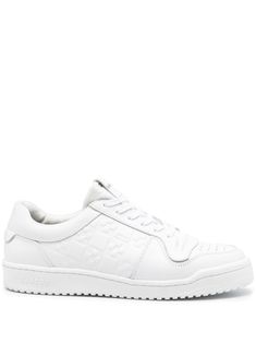 white calf leather smooth grain front lace-up fastening branded heel counter embossed logo to the side debossed logo to the side embossed detail logo patch at the tongue perforated toebox round toe branded leather insole flat rubber sole Farfetch Sneakers, Debossed Logo, Balenciaga Track, Balenciaga Triple S, Derby Shoes, Athletic Sneakers, Espadrille Shoes, Party Shoes, Embossed Logo