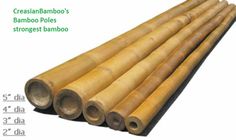 several bamboo poles are stacked together in order to be used as decorative items for decoration