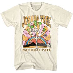 "National Parks Men's T-Shirt by American Classics We all love a glorious day in the park, the United States just seems to do National Parks better! The National Parks Conservation Association (NPCA) is the only independent membership organization devoted exclusively to preserving the National Parks of the USA. Its mission is \"to protect and enhance America's National Park System for present and future generations. American Classics is a Proud Supporter of the NPCA. So whether your thing is hiking through the Great Smoky Mountains in NC or meditating in the deserts of Joshua Tree or snorkeling in Biscayne - we got you!    What's included:   Ivory printed t-shirt  Available in all sizes (S, M, L, XL, 2XL, 3XL, 4XL)  Officially licensed apparel  Made of quality 100% cotton  Full-color vinta Joshua Tree Park, Music Vibe, Tree Doodle, California National Parks, American Icons, Joshua Tree National Park, Doodle Designs, Joshua Tree, High Quality T Shirts