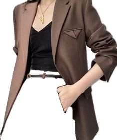 Brown Long Sleeve Business Sets, Brown Sets For Workwear In Fall, Brown Workwear Sets For Fall, Elegant Brown Sets For Fall, Elegant Brown Fall Sets, Spring Suit, Blazer Set, Casual Spring, Jacket Coat