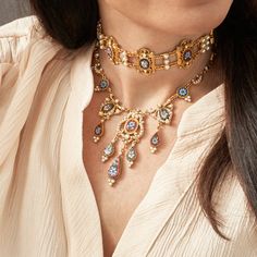 Joanna Statement Mosaic Necklace | Ben-Amun Jewelry Jaipur Jewelry Amrita Singh Jewelry, Tambourine Necklace, Italian Jewellery Design, Italian Jewelry Designers, Celebrity Jewelry, Usa Jewelry, Indian Jewellery Design Earrings, Italian Jewelry, Jewelry Design Earrings