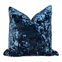 Designer Crushed Velvet Pillow in Navy Blue. High End Velvet Pillows, Lumbar Velvet Pillows, Euro Sham Pillows, Pillows for Sofa Sham Pillows, Neutral Couch, Pillows For Sofa, Crushed Velvet Fabric, Deep Blue Color, Euro Sham, Velvet Pillow, Velvet Throw Pillows, Velvet Pillows