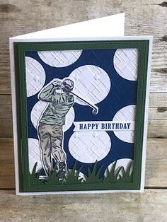 a birthday card with a golf player on it