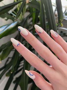 White And Blue Design Nails, White And Blue Short Nails, Mediterranean Blue Nails, Greece Manicure, Vacation Inspired Nails, Greek Holiday Nails, Nails For Greece Vacation, Greece Holiday Nails, Greek Inspired Nails