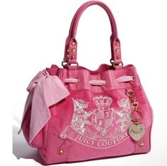 Y2k Bags, Pink Juicy Couture, Juicy Couture Purse, Juicy Couture Handbags, Girly Bags, Pink Handbags, Luxury Purses, Pink Girly Things, Juicy Couture Bags