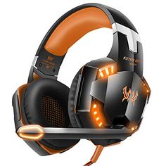 a gaming headset with glowing lights on it