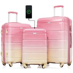 Description: Product Name: Suitcase Main Color: Beige+Brown, Blue, Light Green, Orange, Pink, Blue2, Black+Brown Main Material: ABS Packing list: Suitcase x 3 Pink Luggage Sets, Pink Luggage, 3 Piece Luggage Set, Hard Shell Luggage, Spinner Luggage Sets, Lightweight Luggage, Hardside Luggage, Luggage Trolley, Luggage Store