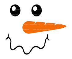 an orange carrot sticking out of the side of a white face with eyes and nose