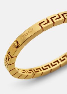 Versace Women's Greca Bangle Bracelet in gold | Versace US Versace Gold Bracelet, Versace Bangle Gold, Mens Bracelet Gold Jewelry, Versace Bracelet, Modern Gold Jewelry, Versace Jewelry, Versace Gold, The Bangles, Bracelets Design