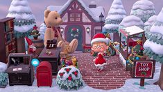 an animated christmas scene with santa claus and his toys