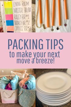 packing tips to make your next move a breeze with text overlaying the image