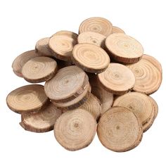 a pile of wood logs on a white background