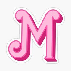 the letter m in pink sticker