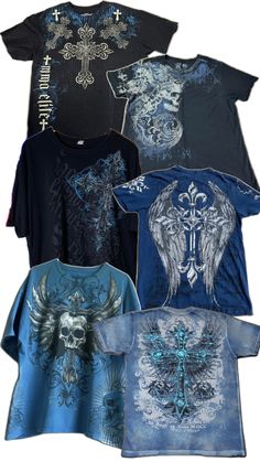 Tees, short sleeved… blue Blue T Shirts, Most Handsome Men, Retro Outfits, Grunge Outfits