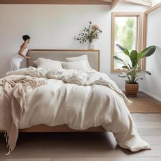 Ivory linen duvet cover