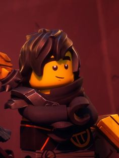 the lego movie character is dressed in armor