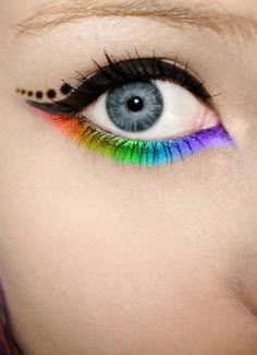 Fantasy Make-up, Rainbow Eyeshadow, Make Up Foundation, Pride Makeup, Rainbow Makeup, Crazy Makeup, Festival Makeup