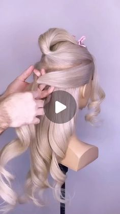 Wedding Hair Do Half Up Half Down, Half Updo Long Hair Tutorial, Pulled Back Wedding Hair Half Up, Half Up Wedding Hair Video, Half Up Prom Hair Tutorial, Up Does For Long Hair, High Half Ponytail Hairstyles, High Pony Half Up Half Down, Updo Half Up Half Down