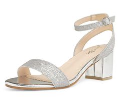 Elevate your stride with the confidence of this elegant sandal sporting a rounded toe and a sturdy block heel. From Dream Pairs. Chunky Heels Sandals, Mesh Shoes, Pumps Shoes, Pump Dress, Heels Sandals, Comfortable Sandals, Toe Designs, Pattern Blocks, Silver Glitter