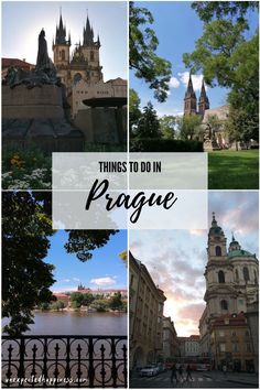 things to do in prague, czech with pictures of the city's architecture and surrounding buildings