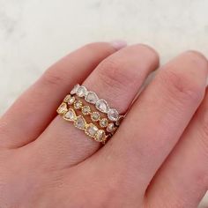 Celestial Skies Asymmetrical Rose Cut Diamond Eternity Band - Gem Breakfast Gem Breakfast, Boho Jewellery Necklaces, Diamond Eternity Band, Jewelry Wedding Rings, Gold Ring Stack, Ring Stacking, Yellow Gold Setting, Eternity Ring Diamond, Fall Jewelry