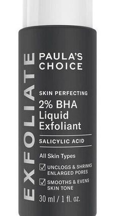 Paula's Choice Skin Perfecting 2% BHA Liquid Exfoliant Trial Size (30 ml) 1 FL.OZ What it is: A daily leave-on exfoliant with two percent salicylic acid to sweep away dead skin cells, unclog pores, and visibly smooth wrinkles-practically overnight. Skin Type: Normal, Dry, Combination, and Oily Skincare Concerns: Pores, Uneven Texture, and Acne and Blemishes Formulation: Liquid Highlighted Ingredients: - Salicylic Acid (BHA) 2%: Penetrates pores to clear blemish-causing buildup and shed dead skin Paula's Choice Skincare, Chemical Exfoliation, Paulas Choice, Facial Exfoliator, Enlarged Pores, Unclog Pores, Oily Skin Care, Salicylic Acid, Even Skin Tone