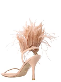 'Plume' suede sandals with feather appliqués and an ankle strap.STUART WEITZMAN'Plume' sandalsEU WOMAN Heels: 100 mm Silver Sandals, Stuart Weitzman Shoes, Suede Sandals, Beauty Accessories, Trouser Jeans, Beauty Face, Lace Boots, Manolo Blahnik, Womens Heels