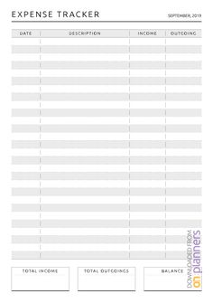 a printable exercise tracker with the words, expense tracker and other items