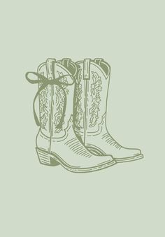 a drawing of a pair of cowboy boots