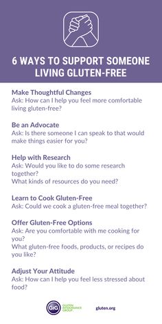 If you or someone you love lives gluten-free, chances are they have felt overwhelmed by the number of changes to, not only the way they eat, but also how they live. On the blog, we've outlined 6 ways you can offer support to someone in your life that's gluten-free. They Live, Learn To Cook, How I Feel, Loved Ones, Do You Need, Gluten Free Recipes, Free Food