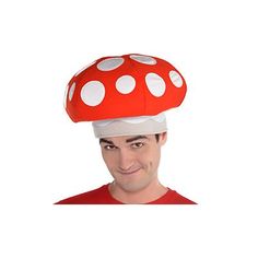 Enter the Mushroom Kingdom with the right headgear! This plush Mushroom Hat features a red toadstool design with white spots. Top off your mushroom costume with a red mushroom hat.  Mushroom Hat product details:   13in wide x 9in tall 100% polyester (exclusive of decorations)  One size fits most teens and adults Spot clean only Plush Mushroom, Hat Halloween Costume, Mushroom Costume, Oktoberfest Halloween, Mushroom Kingdom, Mushroom Hat, Red Costume, Kids Birthday Themes, Halloween Costume Shop