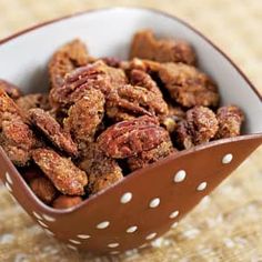 Spiced Nuts Recipe, Slow Cooker Candy, Spicy Nuts, Cinnamon Pecans, America's Test Kitchen Recipes, Nut Recipes, Pecan Recipes, Ginger Recipes, Candied Nuts