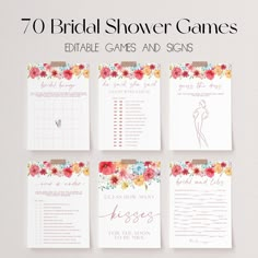 the top ten bridal shower games for brides and grooms with flowers on them