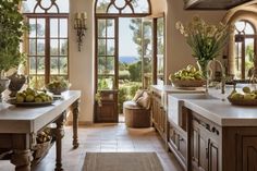 Spanish Colonial Kitchen, Green Mosaic Tiles, Spanish Style Kitchen, Spanish Kitchen, Mosaic Tile Patterns, Green Mosaic, Gorgeous Tile, Stone Mosaic Tile, Floral Tiles