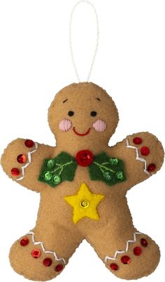 a brown teddy bear ornament hanging from a string