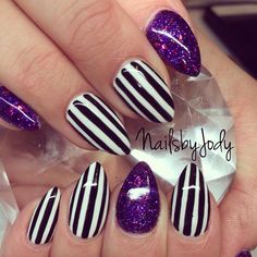 Beetlejuice Nails, Cotton Candy Nails, Gothic Nails, Halloween Nail Designs, Halloween Nail Art, Fancy Nails, Creative Nails, Pixie Cuts