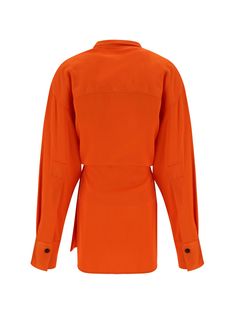 4% Elastane, 96% Viscose Orange Long Sleeve Top For Formal Occasions, Monochrome Design, Ferragamo Shoes, Women Shirt, Sneaker Wedge, Yoga Wear, Luxury Retail, Bridal Shoes, Dress Codes