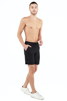 Mid rise, relaxed fit outer, fitted liner Lightweight Recycled Poly Spandex stretch woven fabric Medium compression boxer brief liner Notch at side hem for mobility Drop in side pockets with zipper stash pocket at wearers right Back pocket with secure zipper closure Compression liner short has flatlocked seams to eliminate chafe Phone sized mesh pocket on liner short- for bounce free runs Exposed soft plush elastic at interior waistband for comfort Interior drawcord with silicone dipped tips to