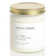 Brooklyn Candle Studio, Homemade Apple Cider, Candle Studio, Scented Candles Luxury, Slow Burn, Jar Candle, Luxury Candles, Apple Crisp, Scented Candle