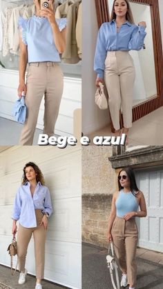 Khakis Outfit, New Look Fashion, Classic Style Outfits, Beige Outfit, Outfit Mujer, Woman Suit Fashion, Classy Work Outfits, Stylish Work Outfits, Professional Dresses