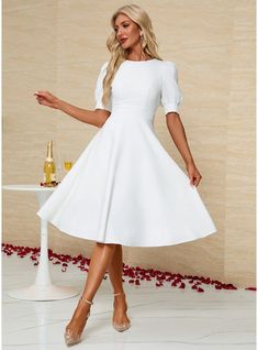 JJ's House No Polyester Midi Scoop Spring Summer A-line Yes White S Height:5.7ft(174cm) Bust:33.5in(85cm) Waist:26in(66cm) Hips:36in(91cm) Church Hall Reception Tea-Length Dress. #JJ's House #No #Polyester #Midi #Scoop #Spring #Summer #Aline #Yes #White #S #Church #Hall #Reception #TeaLength #Dress Sunday Dress Outfit Church, Baptism Outfit Women, White Church Dress, Sunday Dress Outfit, Modest White Dress, White Dress Classy, Spring Midi Dress, Confirmation Dresses, Sunday Dress