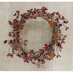 a close up of a wreath on a wall