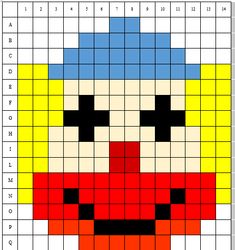 an image of a pixellated face made out of different colors and shapes, with numbers on