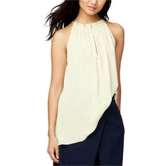 Presenting The Rachel Roy Women's Melinda Asymmetrical Knit Blouse, A Perfect Blend Of Elegance And Modern Design. Made In China, This 100% Polyester Blouse Ensures Medium-Weight Comfort With An Added Charm Of A Unique Asymmetrical Design.The Blouse Features A High Neck Collar Style And A Sleeveless Design, Making It A Great Fit For All Seasons. Its Solid Color And Smooth Texture Allow For Versatile Styling Options. The Blouse Also Comes With A Double Hook & Eye Closure At The Neckline, Creating Chic Viscose Tops With Asymmetrical Hem, Chic Viscose Top With Asymmetrical Hem, Asymmetrical Viscose Top For Spring, Elegant Asymmetrical Tops For Daywear, Spring Viscose Top With Asymmetrical Hem, Asymmetrical Tops For Spring Daywear, Satin Wrap Top, Wrap Front Top, Red Turtleneck