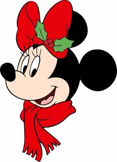 a cartoon mickey mouse wearing a red scarf